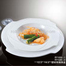 rectangular white porcelain restaurant bowls plates